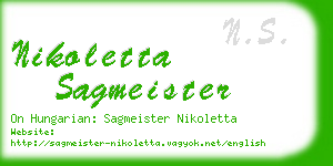 nikoletta sagmeister business card